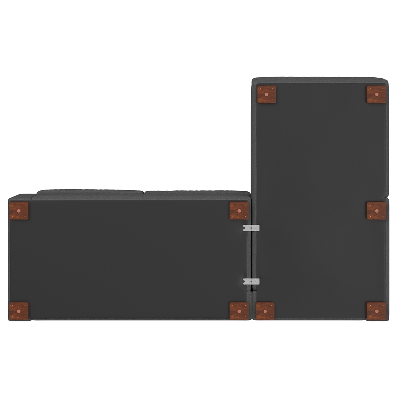 Simpli Home Charlie Right-Facing Sectional in Tightly Woven Performance Fabric