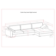 Simpli Home Charlie Right-Facing Sectional in Tightly Woven Performance Fabric