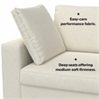 Charlie 96-inch Sofa in Tightly Woven off white Performance Fabric
