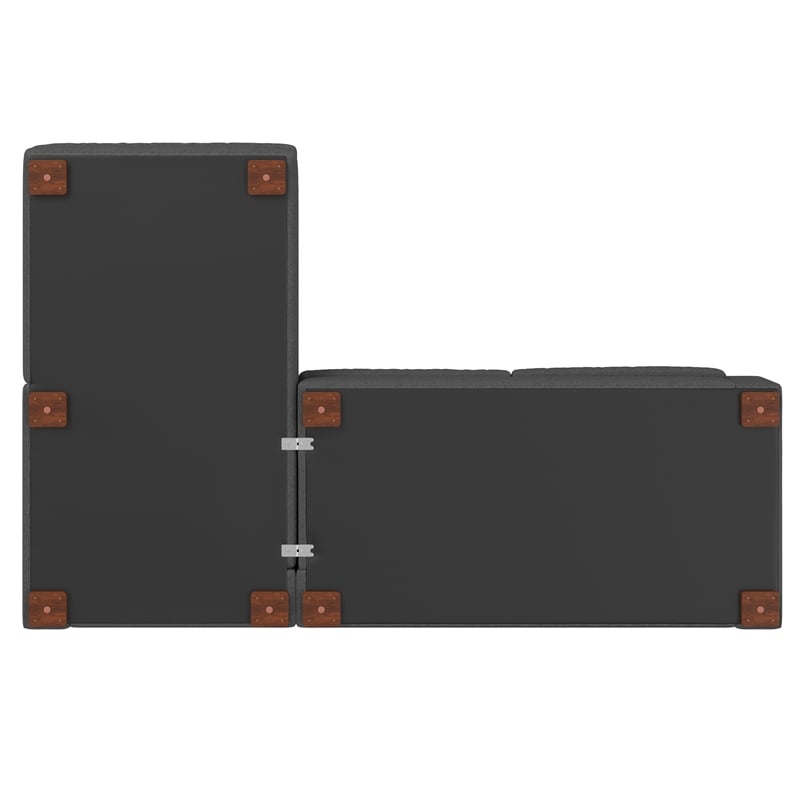 Simpli Home Charlie Left-Facing Sectional in Tightly Woven Performance Fabric