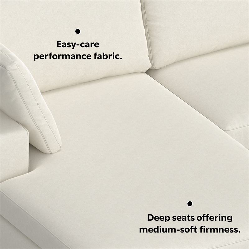 Simpli Home Charlie Left-Facing Sectional in Tightly Woven Performance Fabric