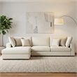 Simpli Home Charlie Left-Facing Sectional in Tightly Woven Performance Fabric