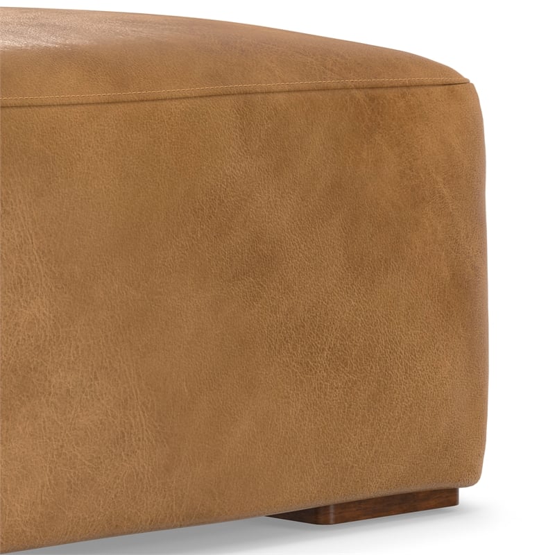 Rex Ottoman in Brown Genuine Leather