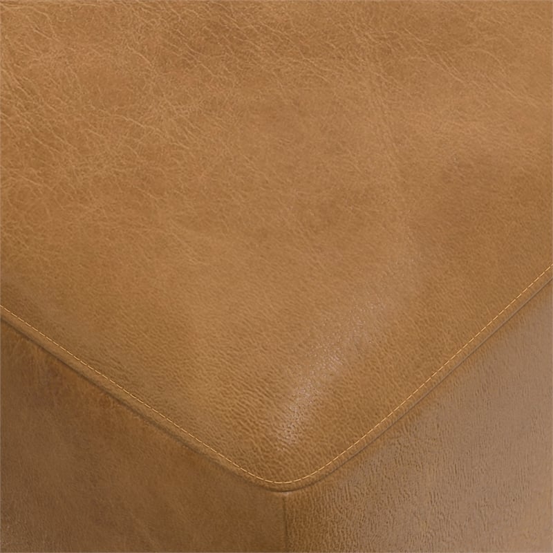 Rex Ottoman in Brown Genuine Leather