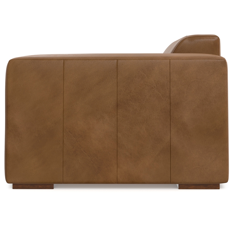 Simpli Home Rex Right-Arm Sofa Module in Genuine Leather