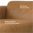 Simpli Home Rex Left Chaise Sofa Module in Genuine Leather