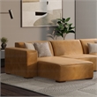Simpli Home Rex Left Chaise Sofa Module in Genuine Leather