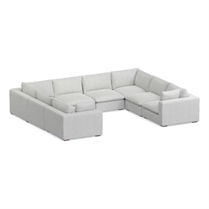 jasmine u-shaped sectional modular sofa in velvety chenille performance fabric