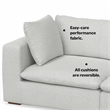 Simpli Home Jasmine 2-Seater Modular Sofa in Performance Fabric