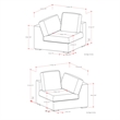 Simpli Home Jasmine 2-Seater Modular Sofa in Performance Fabric