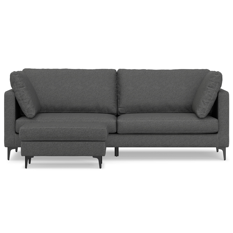Ava 90-inch Sofa and Ottoman Set in Tightly Woven Performance Fabric