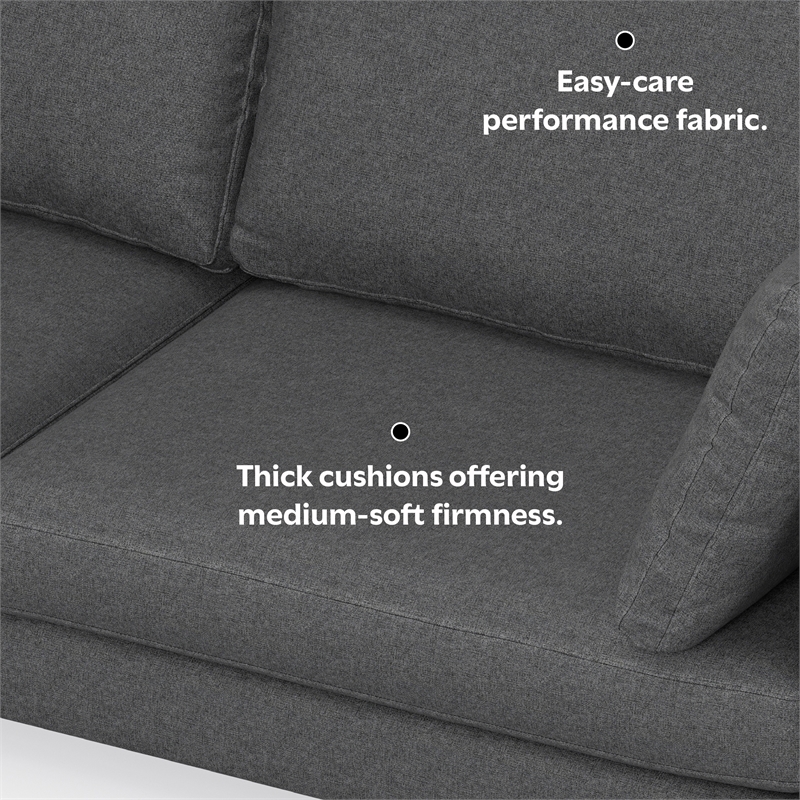Ava 90-inch Sofa and Ottoman Set in Tightly Woven Performance Fabric