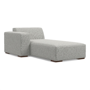 Simpli Home Rex Left Chaise Sofa Module in Tightly Woven Performance Fabric