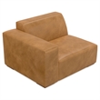 Simpli Home Rex Left-Arm Sofa Module in Genuine Leather