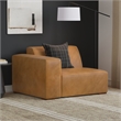 Simpli Home Rex Left-Arm Sofa Module in Genuine Leather