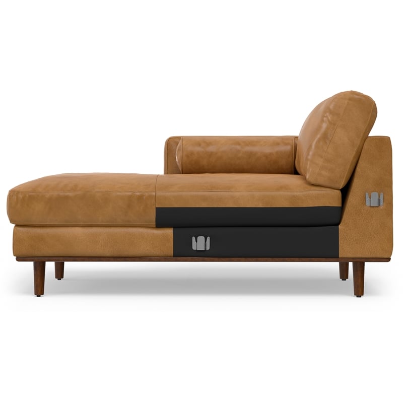 Morrison Left Sectional 102 inch Wide Sofa Sectional in Sienna Genuine Leather
