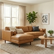 Morrison Left Sectional 102 inch Wide Sofa Sectional in Sienna Genuine Leather