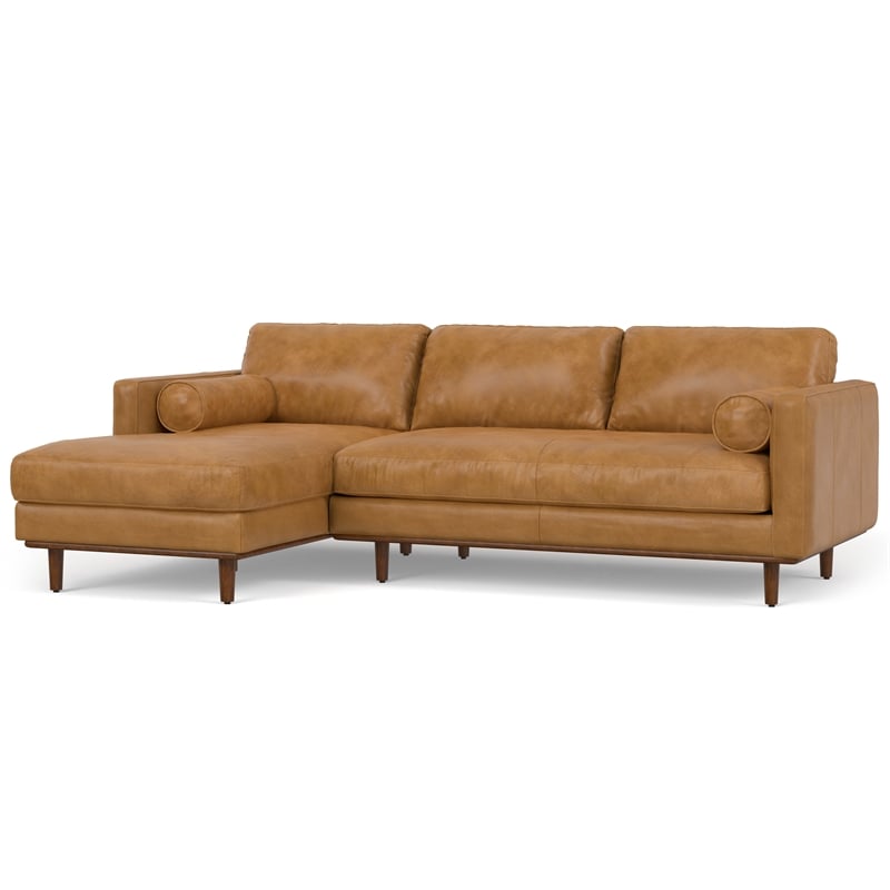 Morrison Left Sectional 102 inch Wide Sofa Sectional in Sienna Genuine Leather