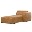 Simpli Home Rex Right Chaise Sofa Module in Genuine Leather