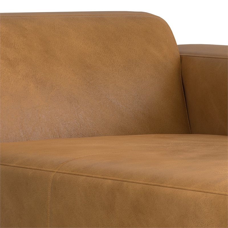 Simpli Home Rex Right Chaise Sofa Module in Genuine Leather
