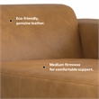 Simpli Home Rex Right Chaise Sofa Module in Genuine Leather