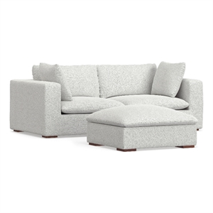 jasmine 2seater modular sofa&ottoman set in velvety chenille performance fabric