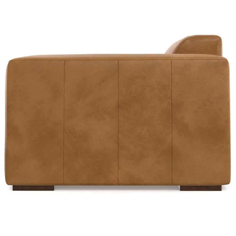 Simpli Home Rex Right-Arm Sofa Module in Genuine Leather