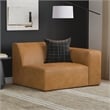 Simpli Home Rex Right-Arm Sofa Module in Genuine Leather