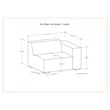 Simpli Home Rex Right-Arm Sofa Module in Genuine Leather