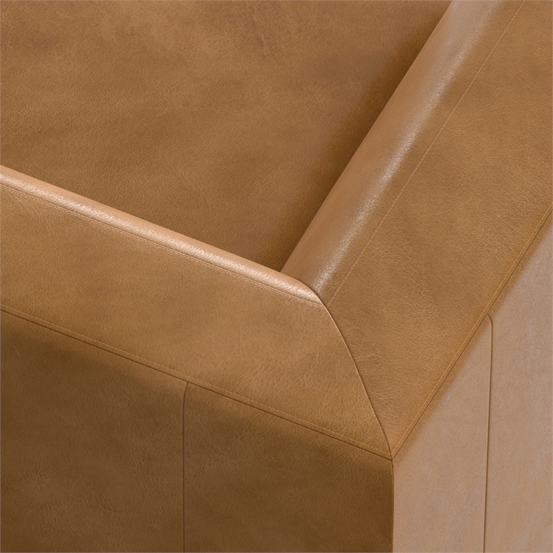 Simpli Home Rex Corner Sofa Module in Genuine Leather