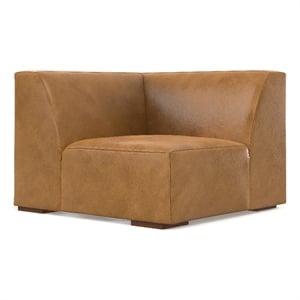 Simpli Home Rex Corner Sofa Module in Genuine Leather