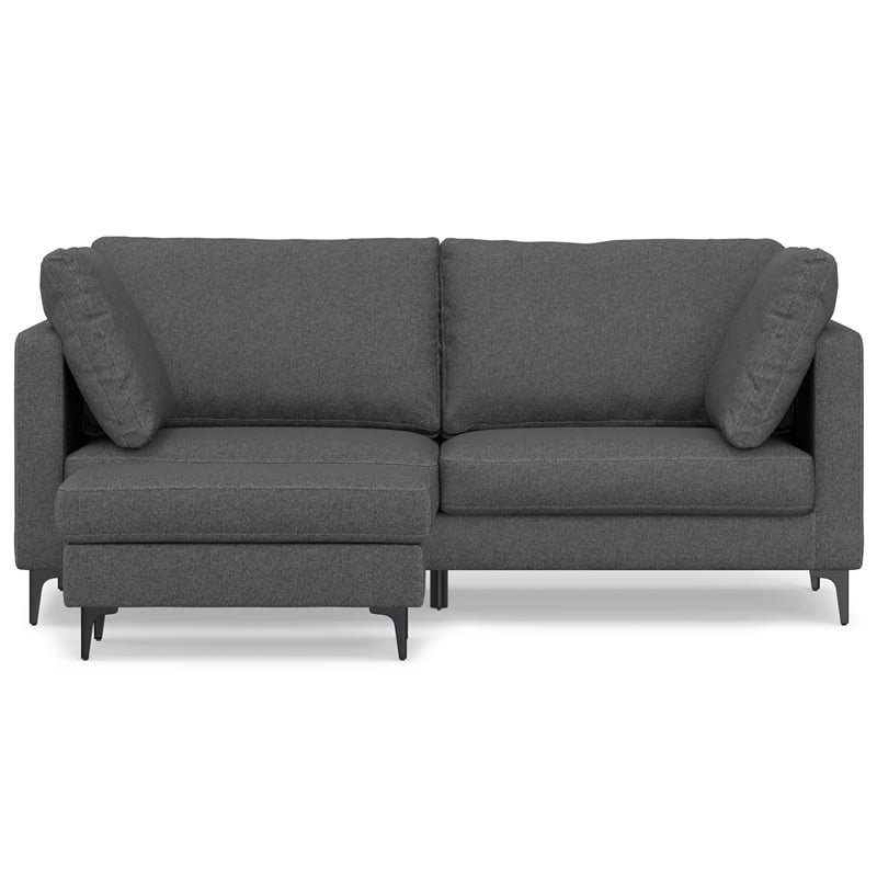 Ava 76-inch Sofa and Ottoman Set in Tightly Woven Performance Fabric