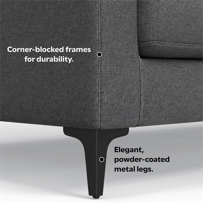 Ava 76-inch Sofa and Ottoman Set in Tightly Woven Performance Fabric