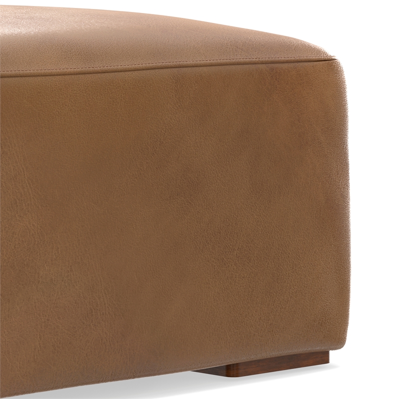 Rex Ottoman in Brown Genuine Leather
