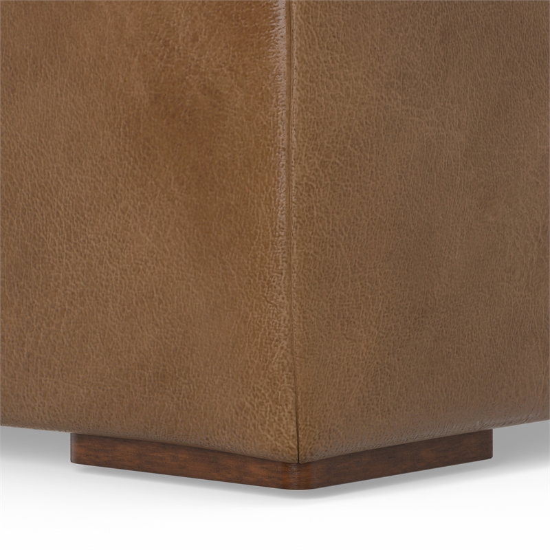 Rex Ottoman in Brown Genuine Leather