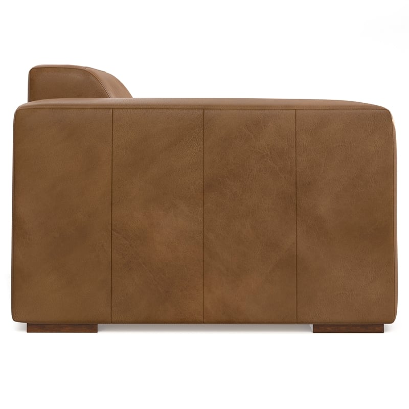 Simpli Home Rex Left-Arm Sofa Module in Genuine Leather