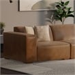 Simpli Home Rex Left-Arm Sofa Module in Genuine Leather