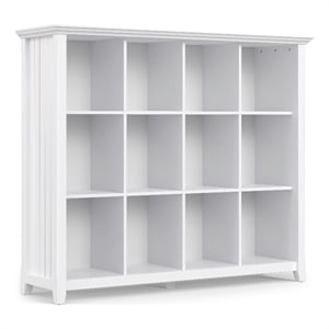 Acadian SOLID WOOD 48 inch x 57 inch Transitional 12 Cube Storage in White