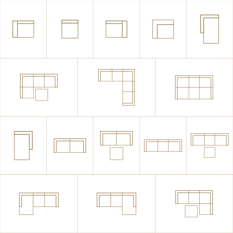 Rex Left-Facing Modular Sectional Sofa in Genuine Leather