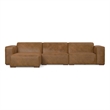 Rex Left-Facing Modular Sectional Sofa in Genuine Leather
