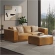 Rex 2-Seater Modular Sofa and Ottoman Set in Genuine Leather