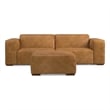 Rex 2-Seater Modular Sofa and Ottoman Set in Genuine Leather