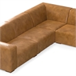 Simpli Home Rex U-Shaped Modular Sectional Sofa in Genuine Leather