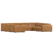 Simpli Home Rex U-Shaped Modular Sectional Sofa in Genuine Leather