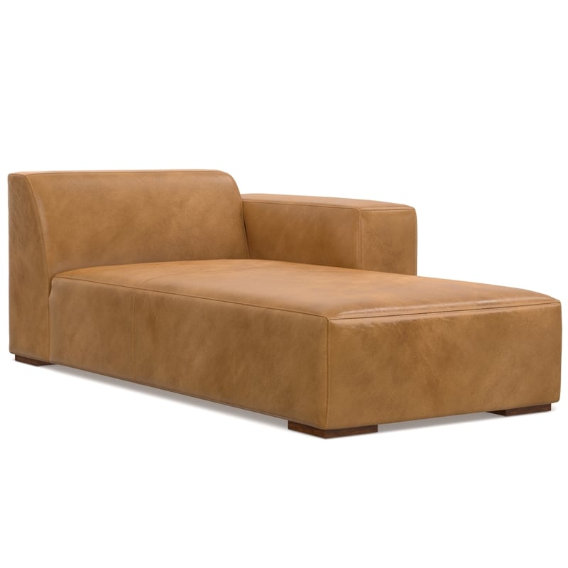 Rex Right-Facing Modular Sectional Sofa in Genuine Leather