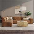 Rex Left Corner Sectional Modular Sofa with Ottoman in Genuine Leather