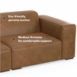 Rex Left Corner Sectional Modular Sofa with Ottoman in Genuine Leather