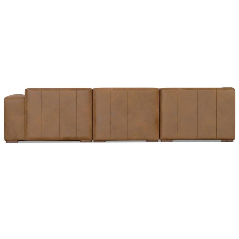 Rex Left Corner Sectional Modular Sofa with Ottoman in Genuine Leather