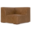 Rex Left Corner Sectional Modular Sofa with Ottoman in Genuine Leather