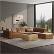 Rex Right Corner Sectional Modular Sofa with Ottoman in Genuine Leather